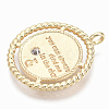 Brass Micro Pave Clear Cubic Zirconia Pendants KK-R126-020-NF-2