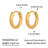 304 Stainless Steel Hammered Hoop Earrings KB6800-2-1
