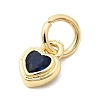 Brass Cubic Zirconia Charms KK-G554-02C-02-2