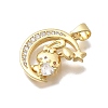 Brass Micro Pave Clear Cubic Zirconia Pendants KK-D431-055G-2