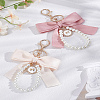 2Pcs 2 Colors Polyester & Zinc Alloy & Resin Keychains AJEW-LP0001-63-1