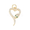 Rack Plating Brass Clear Cubic Zirconia Pendants KK-Z060-02G-02-1