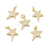 Brass Micro Pave Cubic Zirconia Pendants KK-E015-14G-1