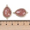 Natural Strawberry Quartz Faceted Teardrop Links G-B126-03G-05-3
