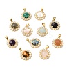 Ion Plating(IP) Natural Mixed Gemstone Pendant G-E599-03G-1