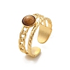 Natural Tiger Eye Finger Rings RJEW-K290-07G-2