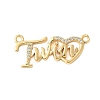 Brass Micro Pave Clear Cubic Zirconia Links KK-D357-03A-G-1