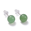 Crackle Round Green Aventurine Dainty Stud Earrings for Girl Women EJEW-M202-04C-1