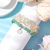 3Pcs 3 Styles Natural White Moonstone & Citrine & Green Aventurine Chips Stretch Bracelets Sets BJEW-JB11076-04-3