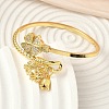 Brass Micro Pave Clear Cubic Zirconia Cuff Bangles BJEW-F513-04G-3