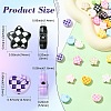 36Pcs 18 Styles Hounds Tooth Pattern Paint Alloy Beads FIND-CJ0003-27-2