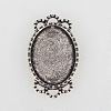 Vintage Tibetan Style Alloy Connector Cabochon Bezel Settings TIBE-O001-07AS-1