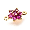Brass Micro Pave Orchid Cubic Zirconia Links KK-D356-02A-G-2