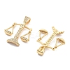 Rack Plating Brass Micro Pave Cubic Zirconia Pendants KK-H449-67G-02-RS-2