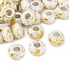 Opaque Resin Rondelle European Beads RESI-Z046-01-2