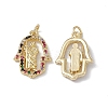 Brass Colorful Cubic Zirconia Pendants KK-E068-VA202-2-1