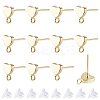 Brass Stud Earring Findings KK-BBC0028-29B-1