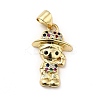 Brass Micro Pave Cubic Zirconia Pendants KK-H433-11B-G-1