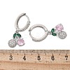 Brass Micro Pave Cubic Zirconia Hoop Earrings EJEW-R016-15P-5