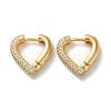 Brass Pave Clear Cubic Zirconia Hoop Earrings EJEW-M258-04G-1