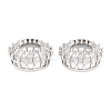 Crown Brass Clear Cubic Zirconia European Beads KK-B186-10P-1