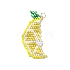 Glass Seed Beaded Lemon Pendants PALLOY-MZ00814-02-1