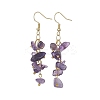 Natural Amethyst Chips Dangle Earrings EJEW-JE05266-01-1