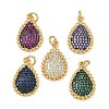 Brass Micro Pave Cubic Zirconia Pendants KK-S526-01G-1