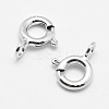 Anti-Tarnish Rhodium Plated 925 Sterling Silver Spring Ring Clasps LS-STER-K167-076A-P-2
