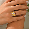 Brass Micro Pave Cubic Zirconia Finger Rings for Women QS5148-2-5