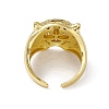 Clear Cubic Zirconia Tiger Open Cuff Ring RJEW-M144-12G-2