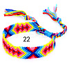 Cotton Braided Rhombus Pattern Cord Bracelet FIND-PW0013-003A-22-1