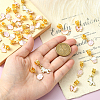 50Pcs 10 Styles Alloy Pink Enamel European Dangle Charms ENAM-CJ0005-49-4