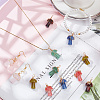 12Pcs 6 Styles Natural & Synthetic Mixed Gemstone Copper Wire Wrapped Pendants PALLOY-AB00182-4