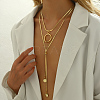 Stainless Steel Disc Tassel Double Layered Adjustable Slider Women's Necklaces SJ4314-4