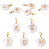 5Pcs 5 Styles Natural Cultured Freshwater Pearl Nuggets with Letter Pendants KK-TA0002-37-1