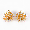 Brass Micro Pave Clear Cubic Zirconia Pendants X-ZIRC-S068-038-NF-1