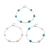3Pcs 3 Color Dyed Synthetic Turquoise Tortoise & Acrylic Beaded Necklaces Set NJEW-JN04036-1