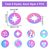 32Pcs 8 Style Ion Plating(IP) 201 Stainless Steel Pendants STAS-UN0038-99-3
