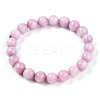 Natural Kunzite Round Beads Stretch Bracelets for Women Men BJEW-T022-05A-2