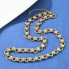 8MM 304 Stainless Steel Twisted Ring Link Chain Necklaces NJEW-Z105-04G-04-2