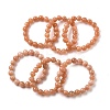 Natural Sunstone Beaded Stretch Bracelets for Men Women BJEW-I322-01A-2