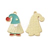 Christmas Theme Rack Plating Alloy Enamel Pendants X-PALLOY-O109-33LG-1