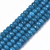 Faceted Rondelle Dyed Natural White Jade Bead Strands X-G-R343-6x8-02-1