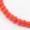 Opaque Solid Color Crystal Glass Faceted Rondelle Beads Strands X-GLAA-F025-A08-1
