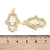 Brass Micro Pave Clear Cubic Zirconia Pendants KK-L213-039G-03-2