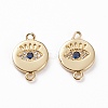 Brass Micro Pave Clear & Royal Blue Cubic Zirconia Links Connectors KK-C100-40G-2