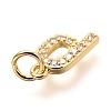 Brass Micro Pave Cubic Zirconia Charms ZIRC-O037-24G-3