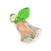 8Pcs 8 Colors Glass Pendants PALLOY-JF03533-01-4