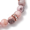 8.5mm Round Natural Pink Zebra Jasper Beaded Stretch Bracelets BJEW-JB10256-01-4